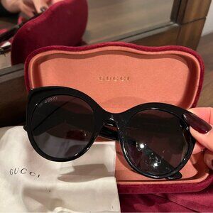 Authentic Gucci Cat Eye Black Frame Acetate Sunglasses